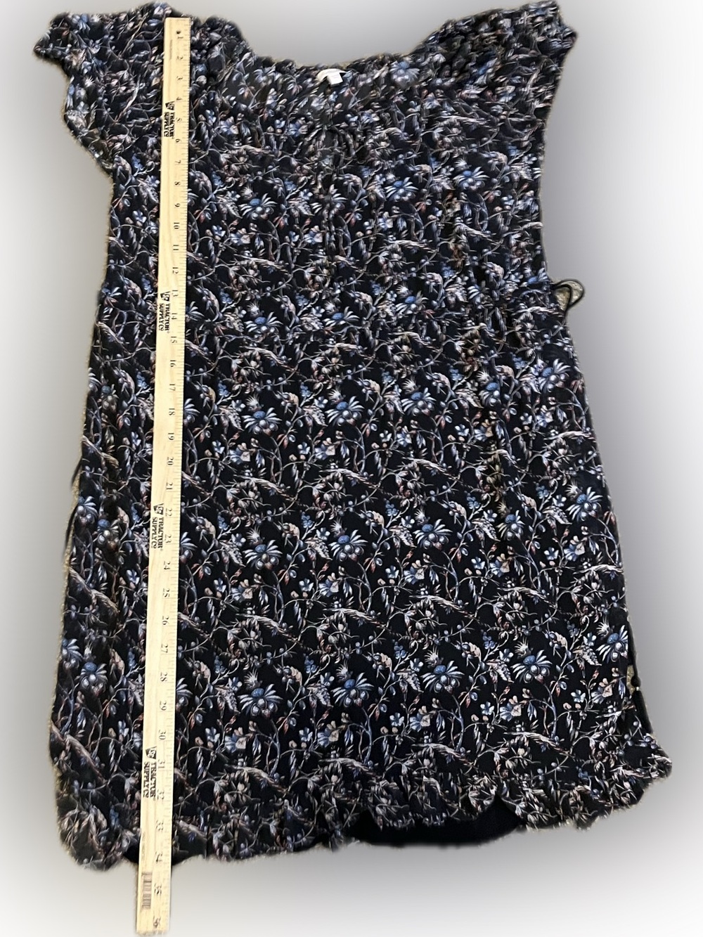 Beltaine Dark Floral Ruffle Tie-Waist Mini Dress size XS - Picture 5 of 11